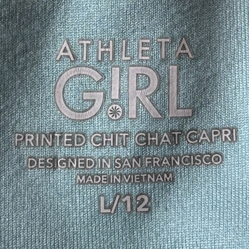 Athleta Girl “Love Proudly” Tie-Dye Girl’s Capri Leggings Size Large (12) - Picture 2 of 8